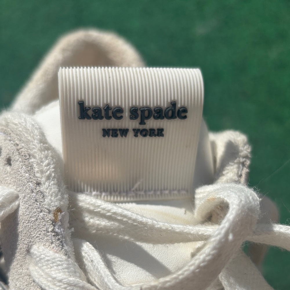kate spade Cream White Lace-Up Sneakers with Logo Tongue - Picture 3 of 14